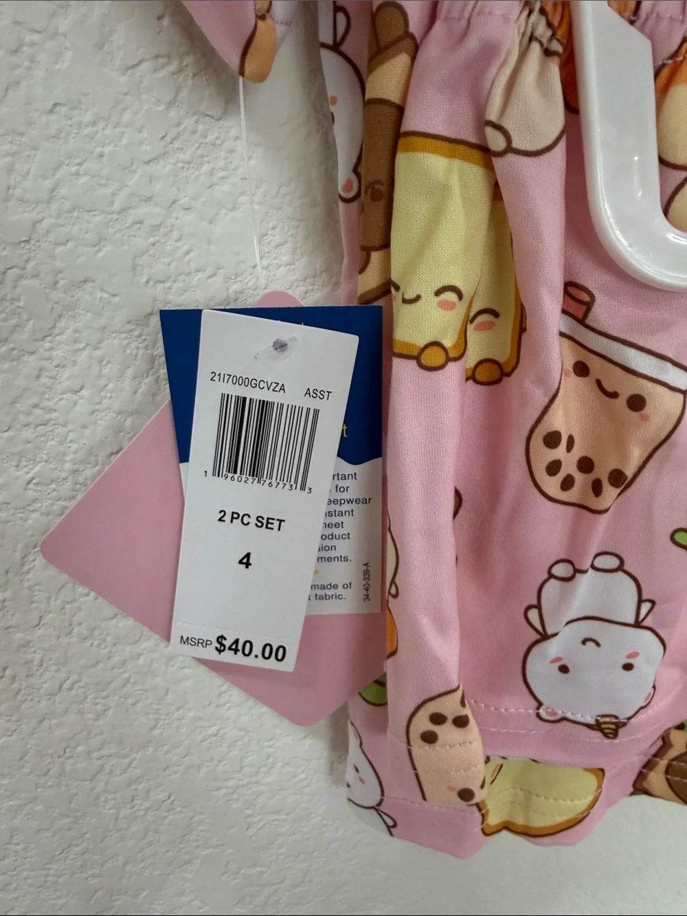 SMOKO Kids Pink Snack Friends Short Pajama Top